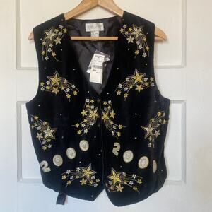 Y2K New Years's Tear 2000 Deadstock Vintage Vest Embroidered Stars Millennium